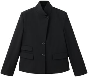 Straight-cut blazer with a high nec