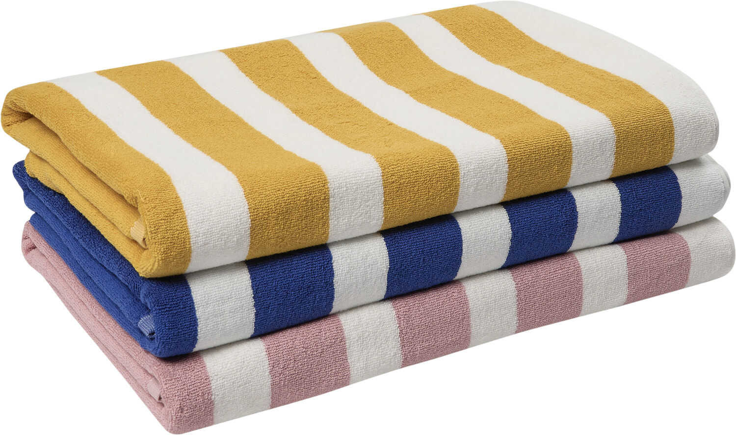 Beach towel 100x180 old gold/starwhite stripe GOTS