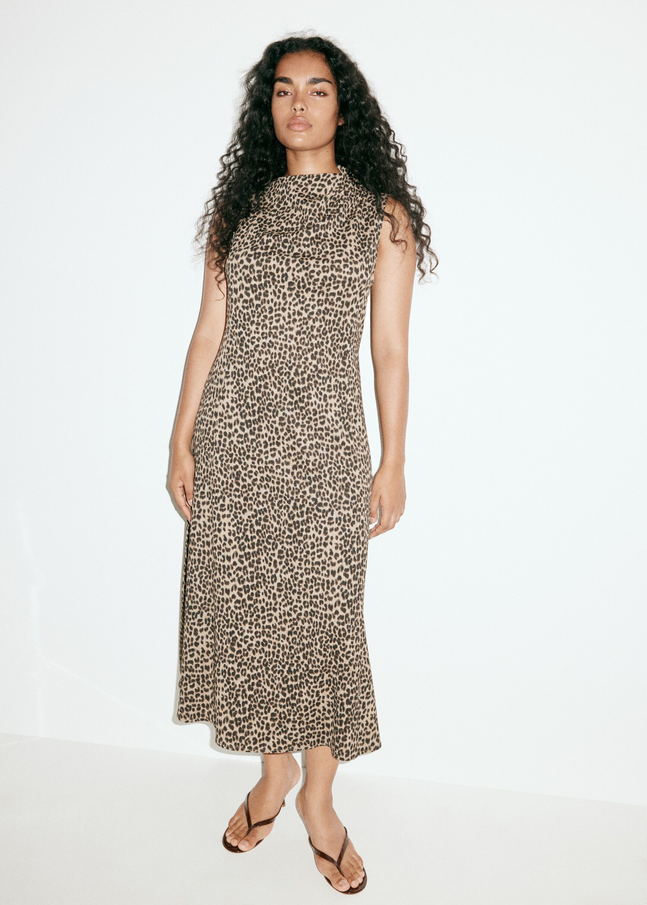 Textured dress with gathered detail