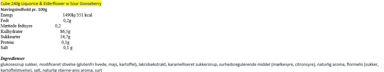 Cube 240g Liquorice & Elderflower w Sour Gooseberry