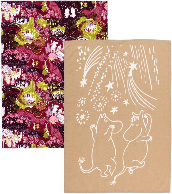 Moomin Arabia 50x70cm viskestykke sæt Festlige Øjeblikke GOTS