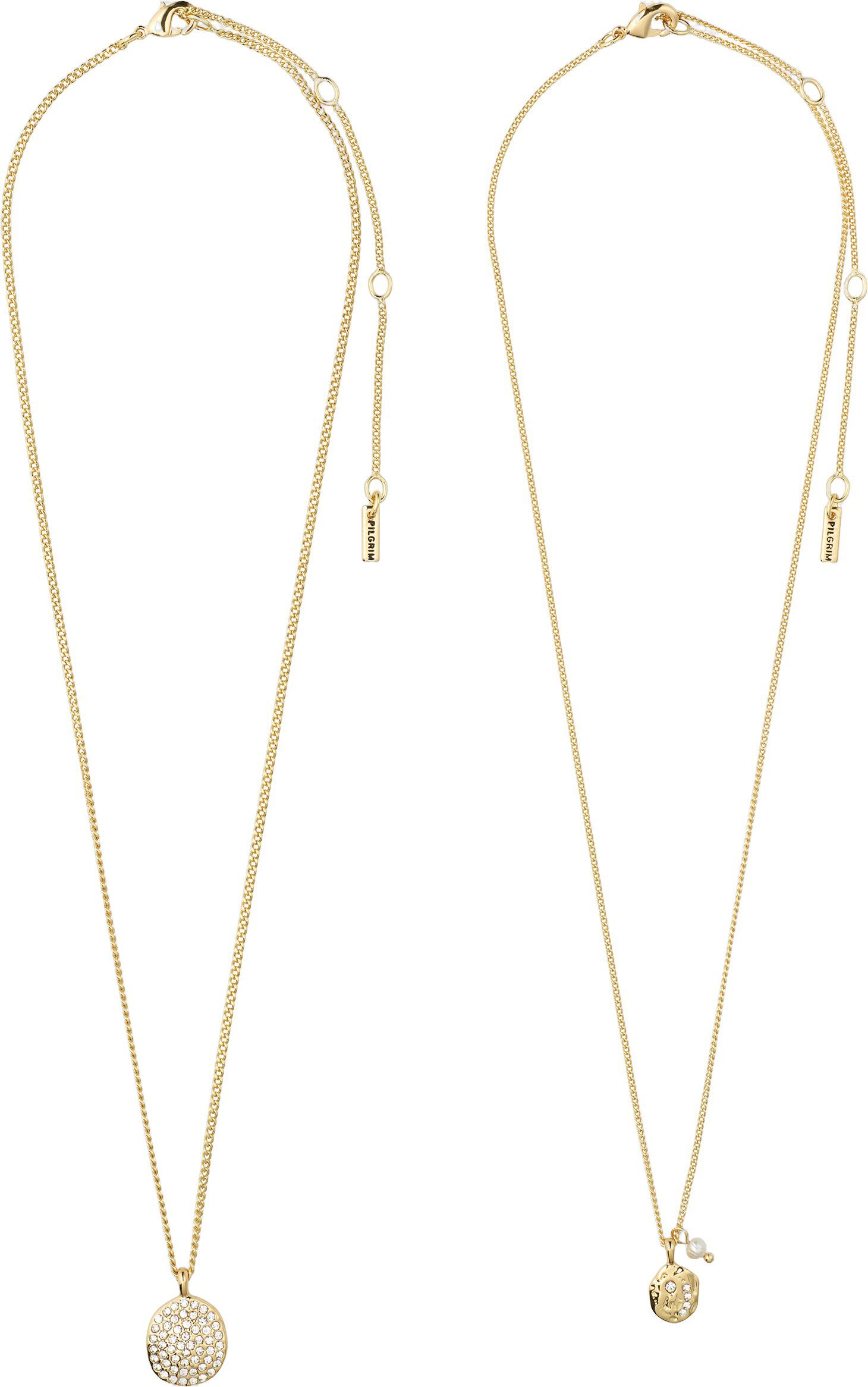 SHIFT halsk&aelig;de 2-i-&eacute;t s&aelig;t, guldbelagt