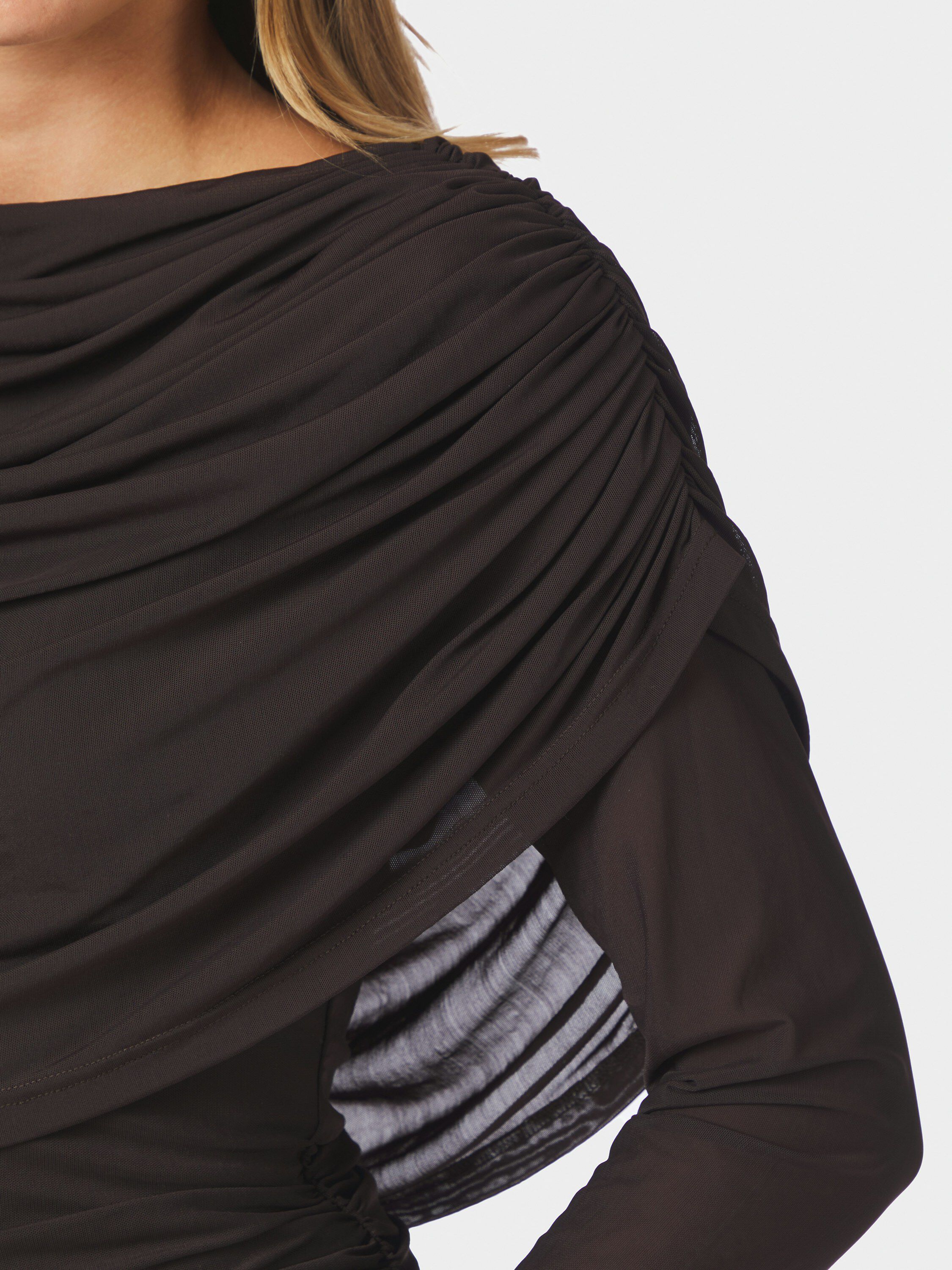 Lottuna Drapy Mesh Blouse