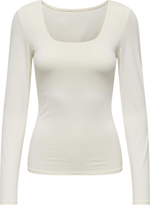ONLEA L/S 2-WAY DEEP NECK TOP JRS