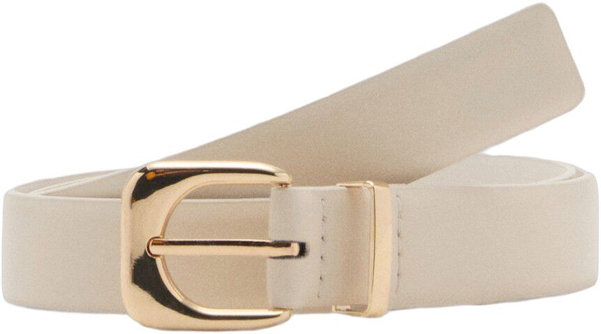 Leather effect belt with buckle