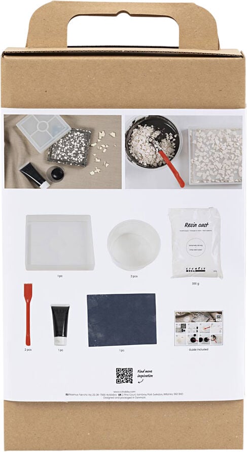DIY Kit Resin Støbning, Firkantet bakke med terrazzo
