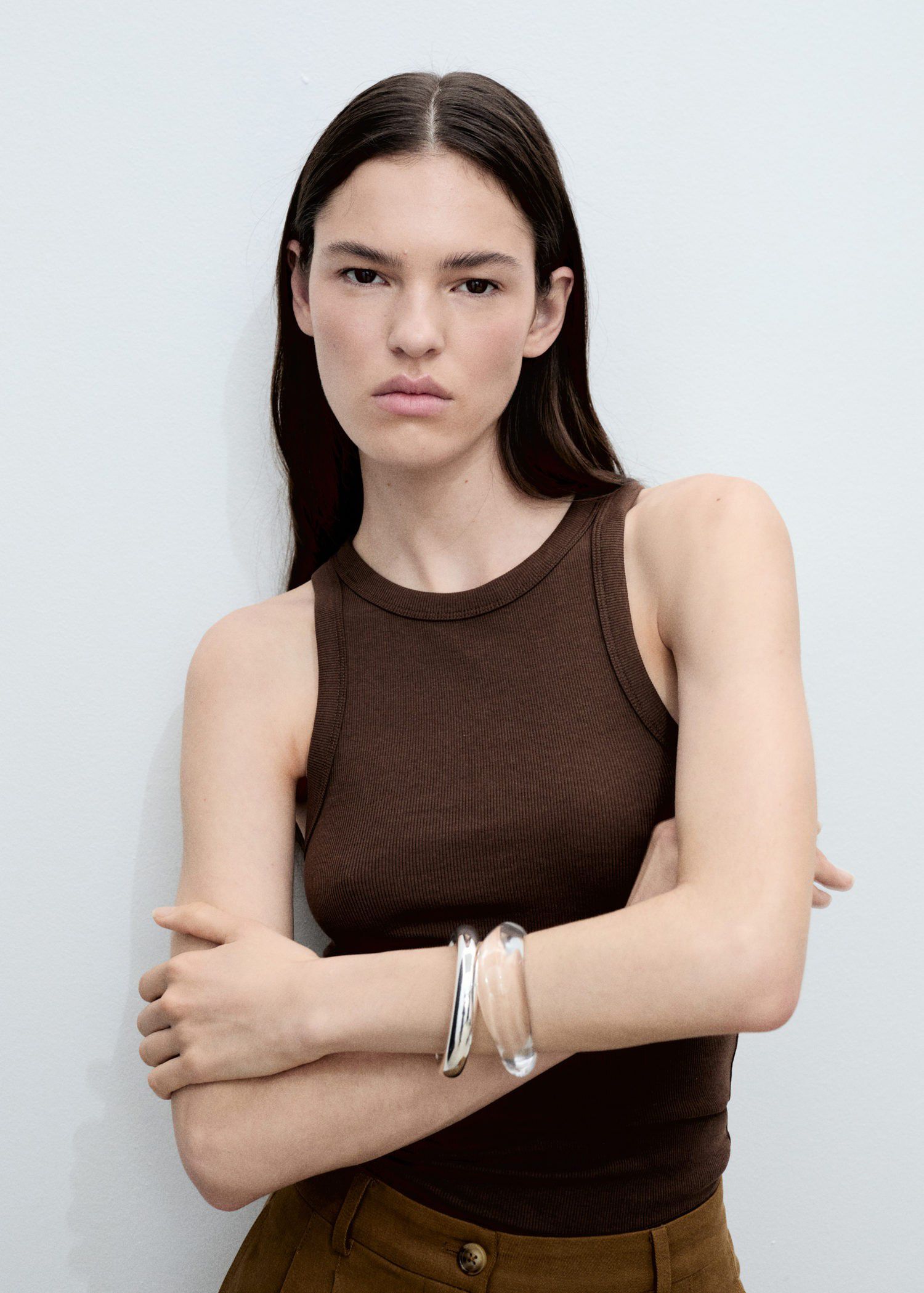 Halter-neck lyocell top