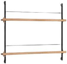 Box set, Magazine Shelving MS.65. 1, Oak shelves, Black legs