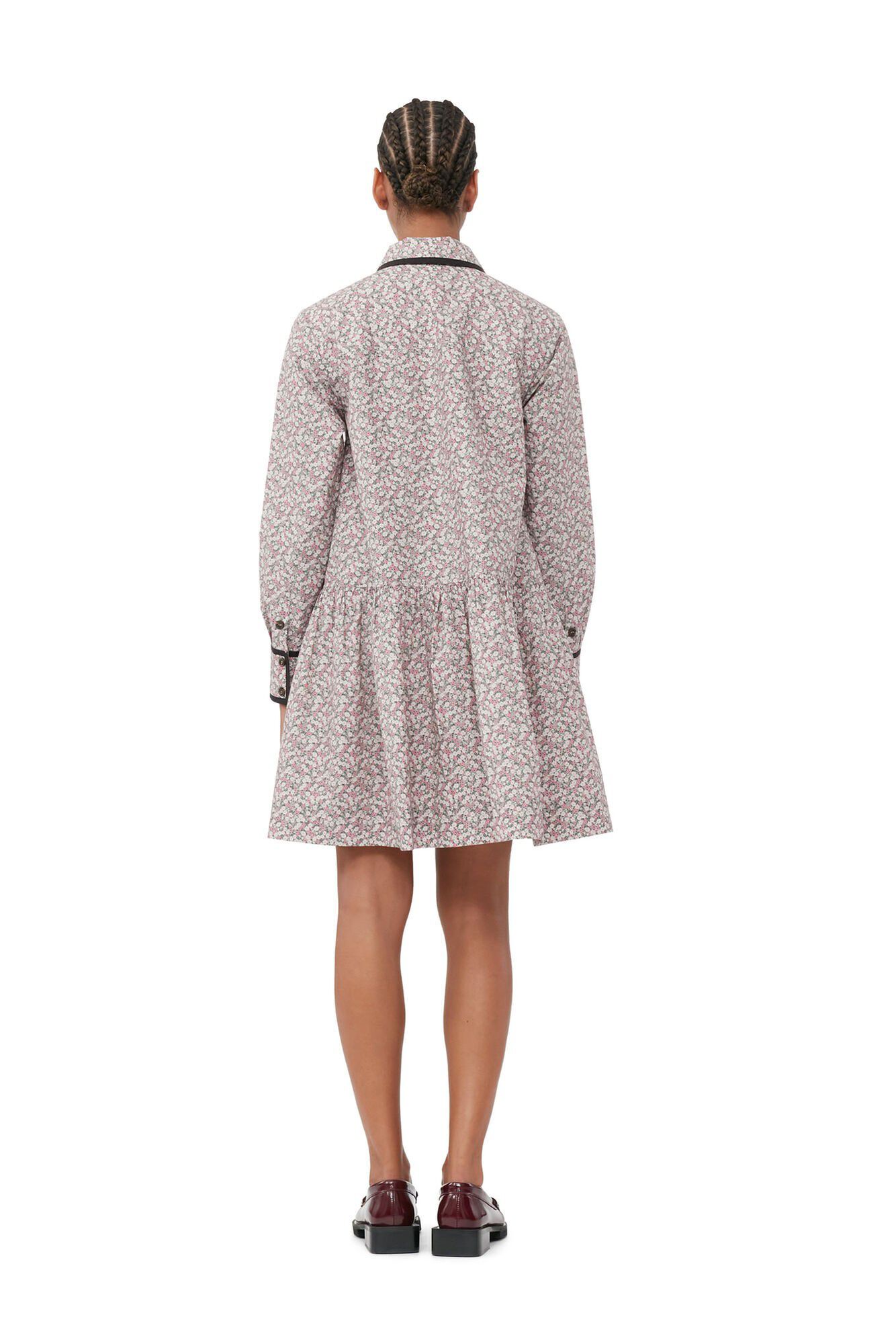 Printed Cotton Mini Shirt Dress