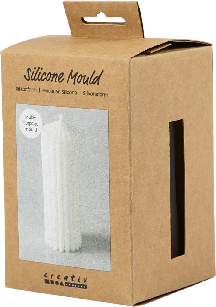 Silikoneform, Rillet cylinder, H: 12 cm, diam. 4 cm.