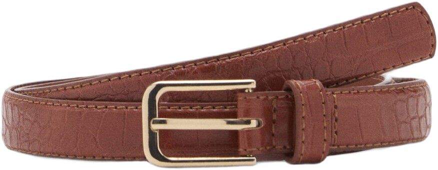 Fine croco leather-effect belt