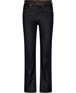 Flared jeans with faux leather deta