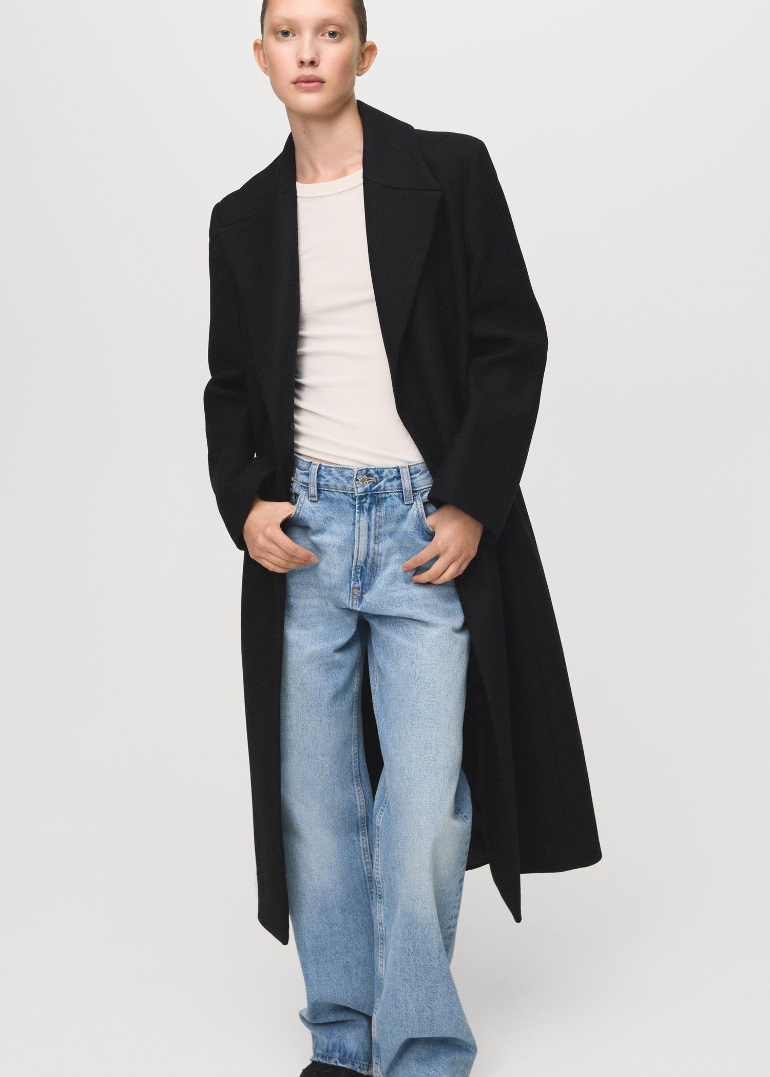 Manteco wool coat with fur collar