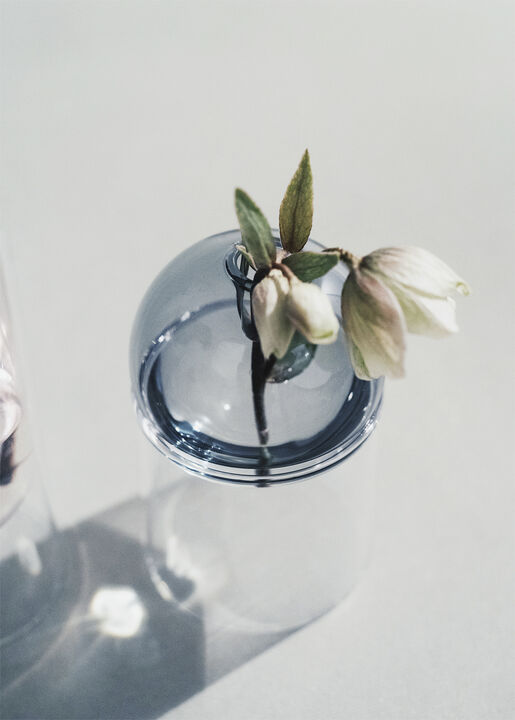 STANDING FLOWER BUBBLE, LOW TUBE, SMOKE, 802050S