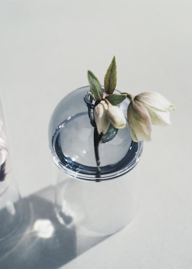 STANDING FLOWER BUBBLE, LOW TUBE, SMOKE, 802050S