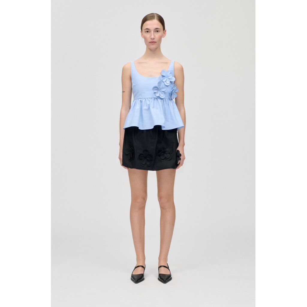 2464 Floral Shirting, Floral Peplum Top