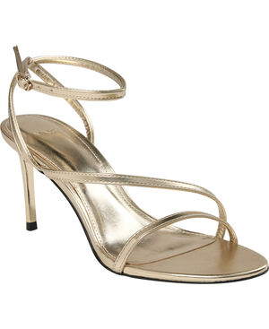 Heeled sandal with crossed straps