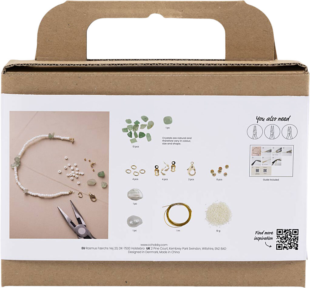 Mini DIY Kit Smykker, Aventurin, halsk&aelig;de og -armb&aring;nd