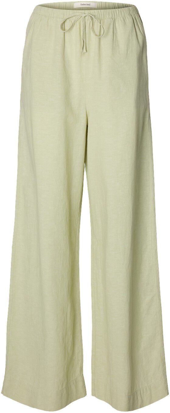 SLFLUISA MW WIDE LINEN BLEND PANT N