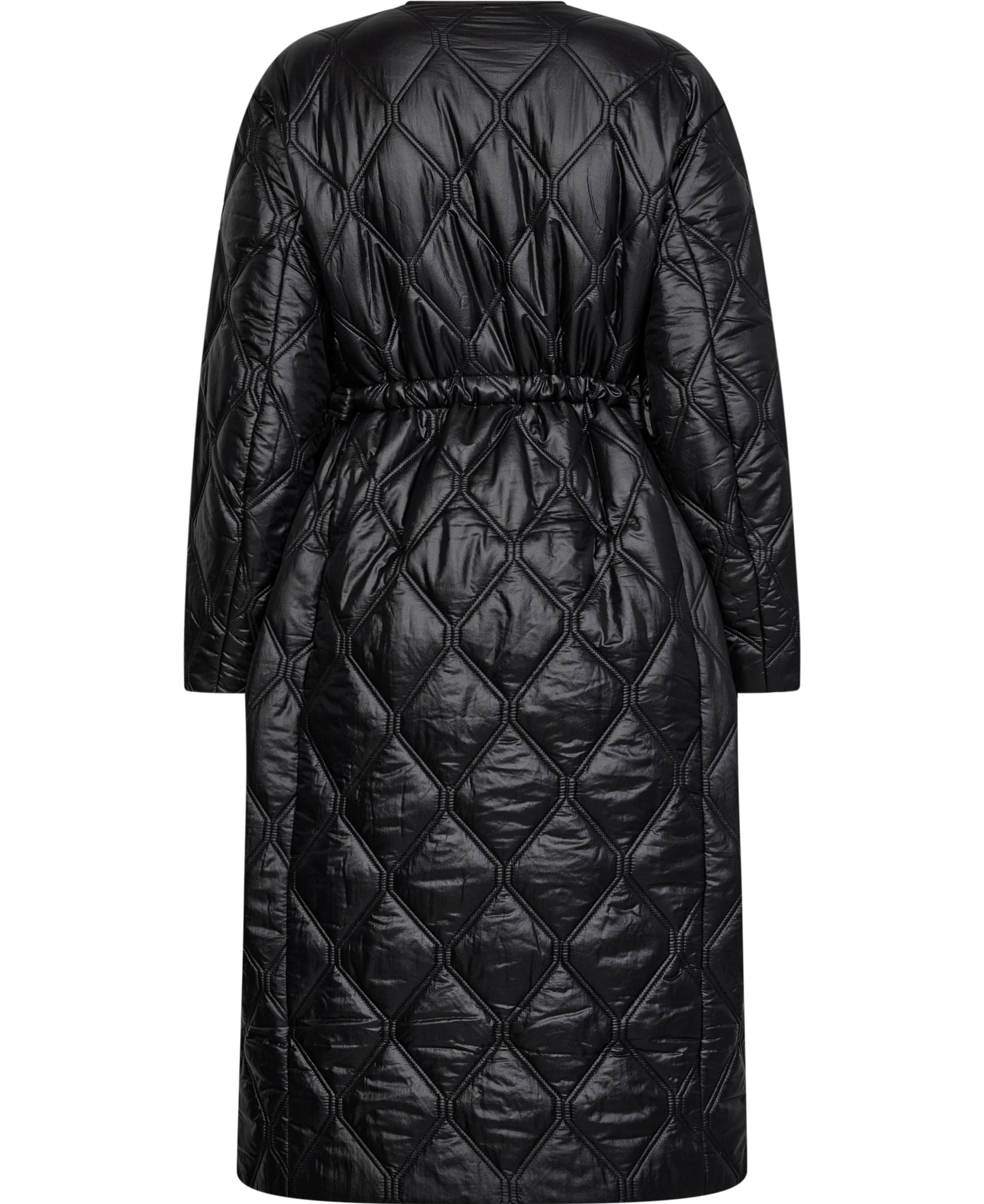 Shiny Quilt Long Puffer Jacket