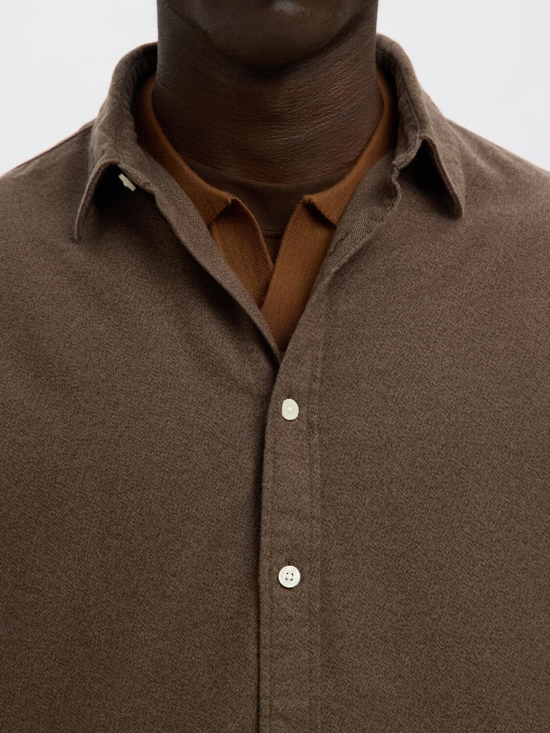 SLHREGNOAH BRUSHED TWIST SHIRT LS N