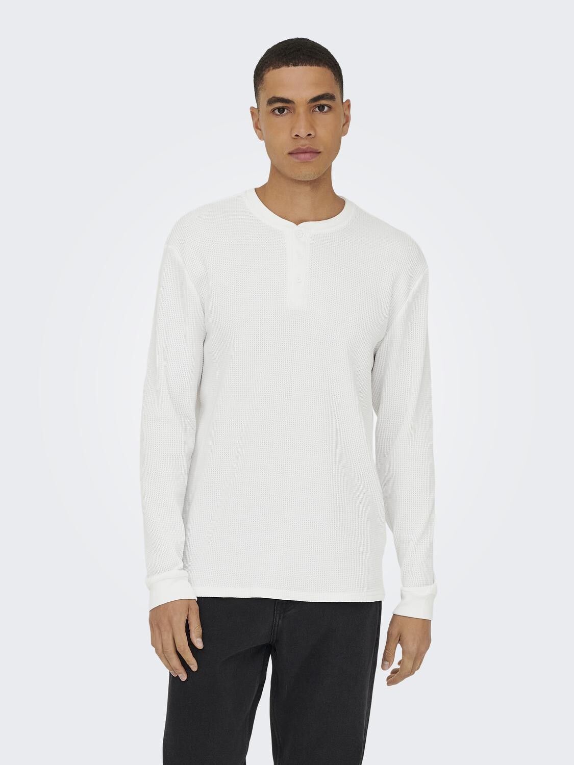 ONSTOBIE REG LS HENLEY TEE NOOS