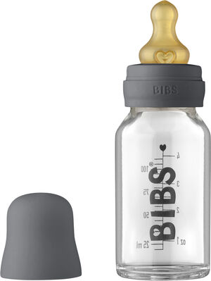 BIBS Baby Glass Bottle Complete Set Latex 110ml Iron