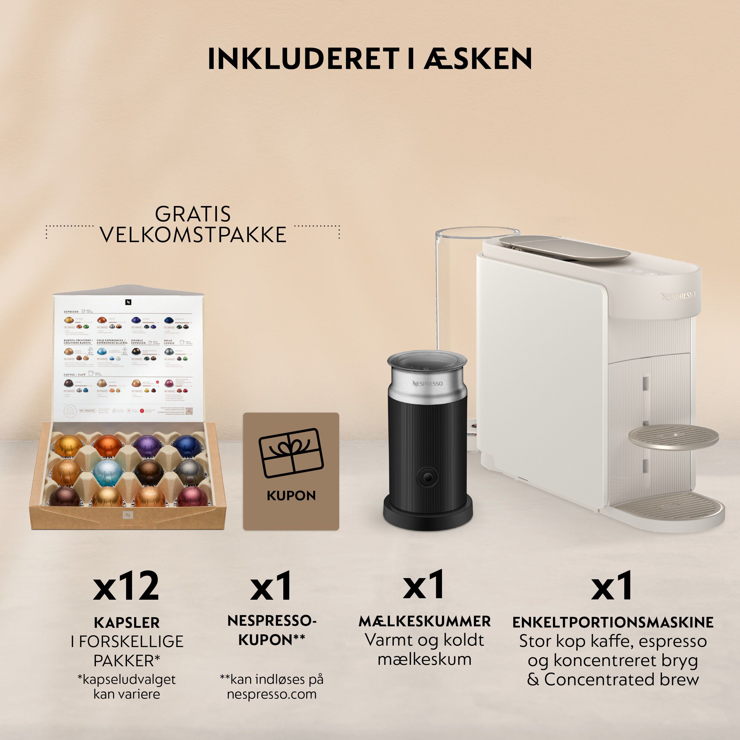Nespresso Vertuo UP bundle (Hvid)