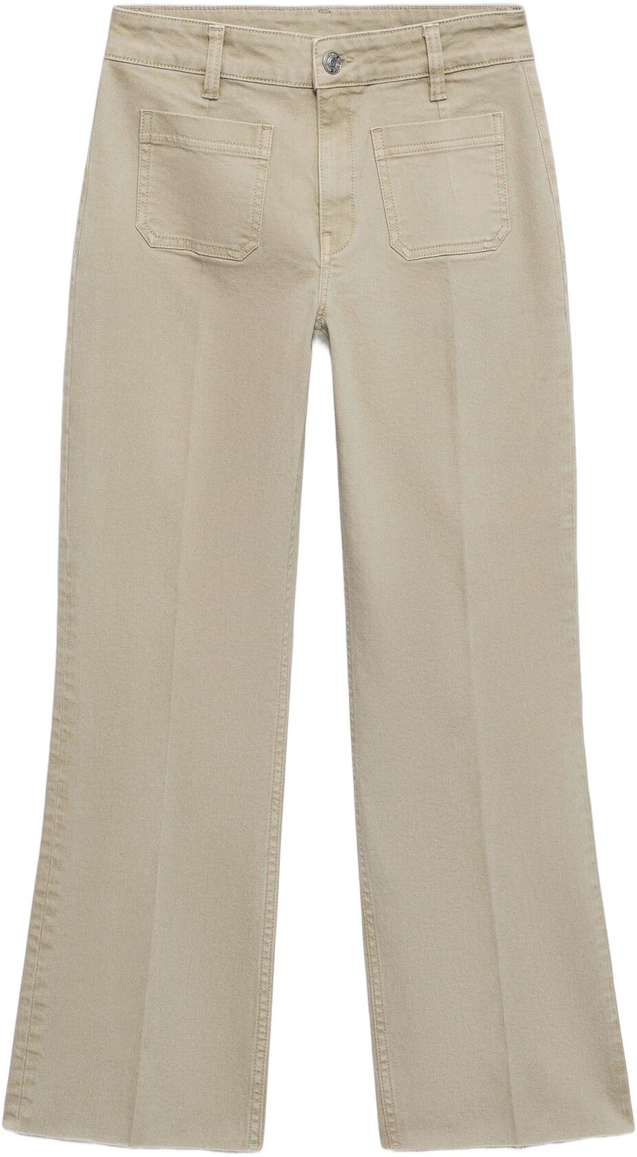 Flared cropped jeans with pockets