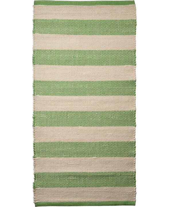 stripe/natur-grøn, tæppe