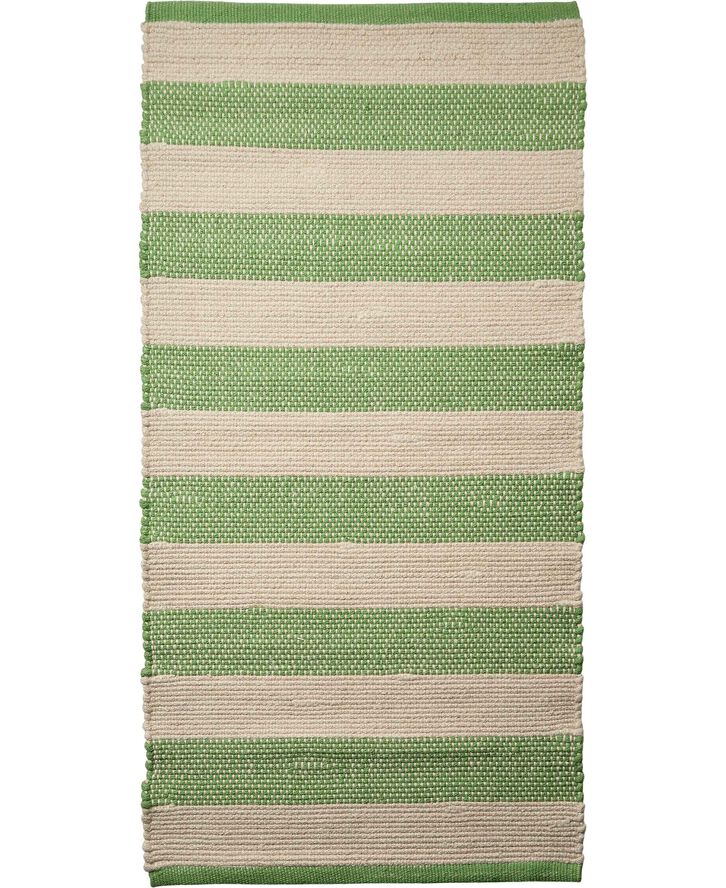 stripe/natur-grøn, tæppe