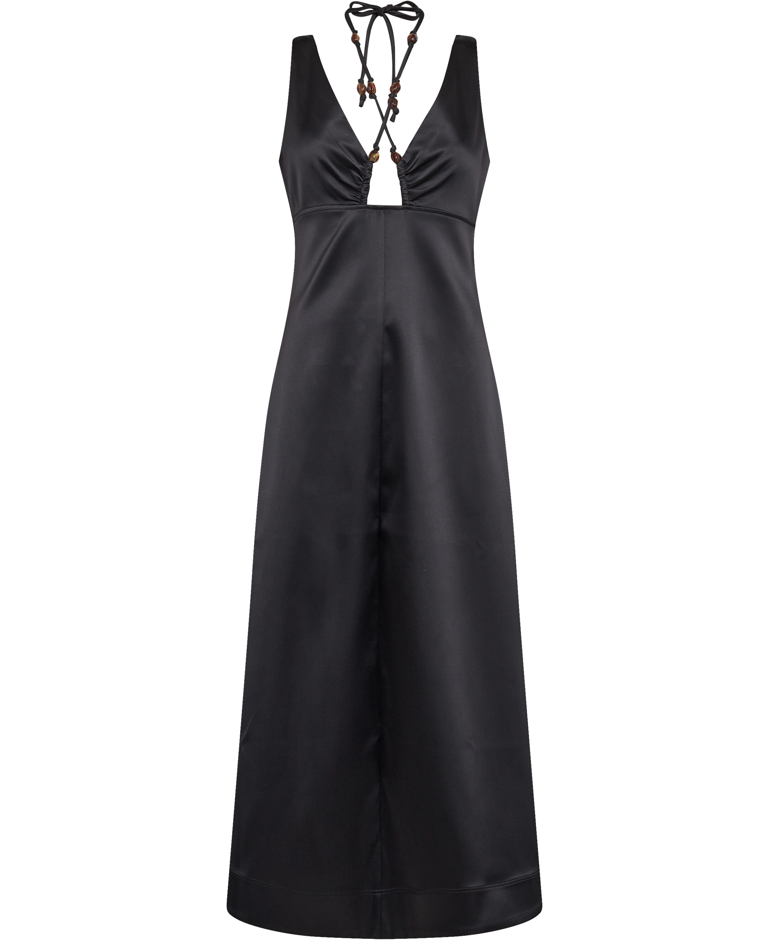 Double Satin Halter-Neck Dress