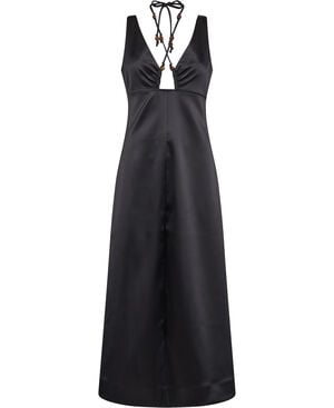 Double Satin Halter-Neck Dress