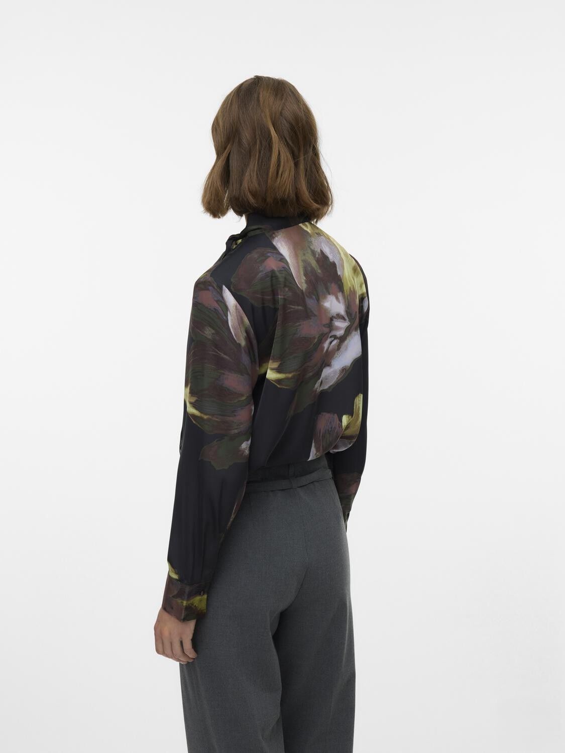 AWUDIZZY LS TIE NECK BLOUSE