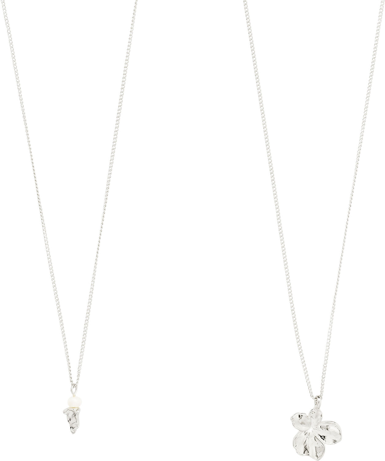 ZHURI recycled necklace 2-in-1 set silver-plated
