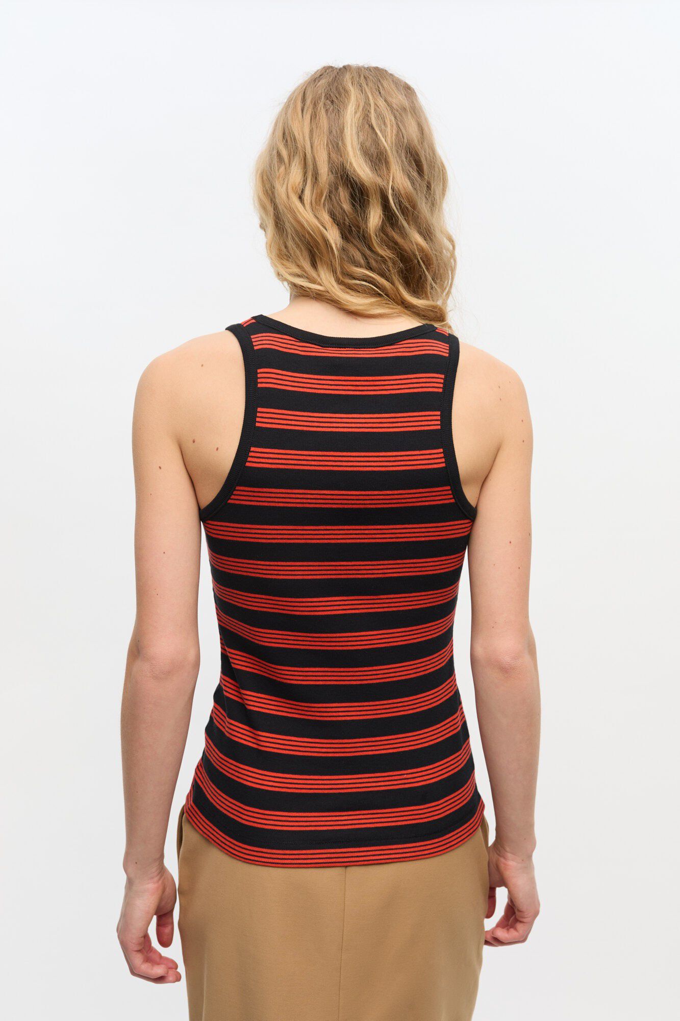 Soft Cotton Rib Striped Tank Top