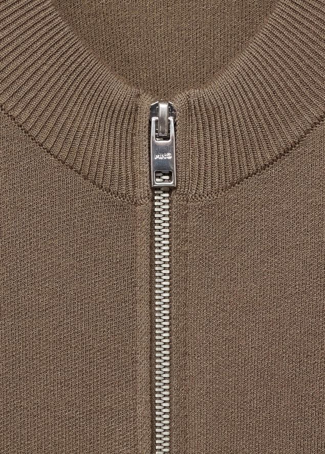 Zipped knit cardigan