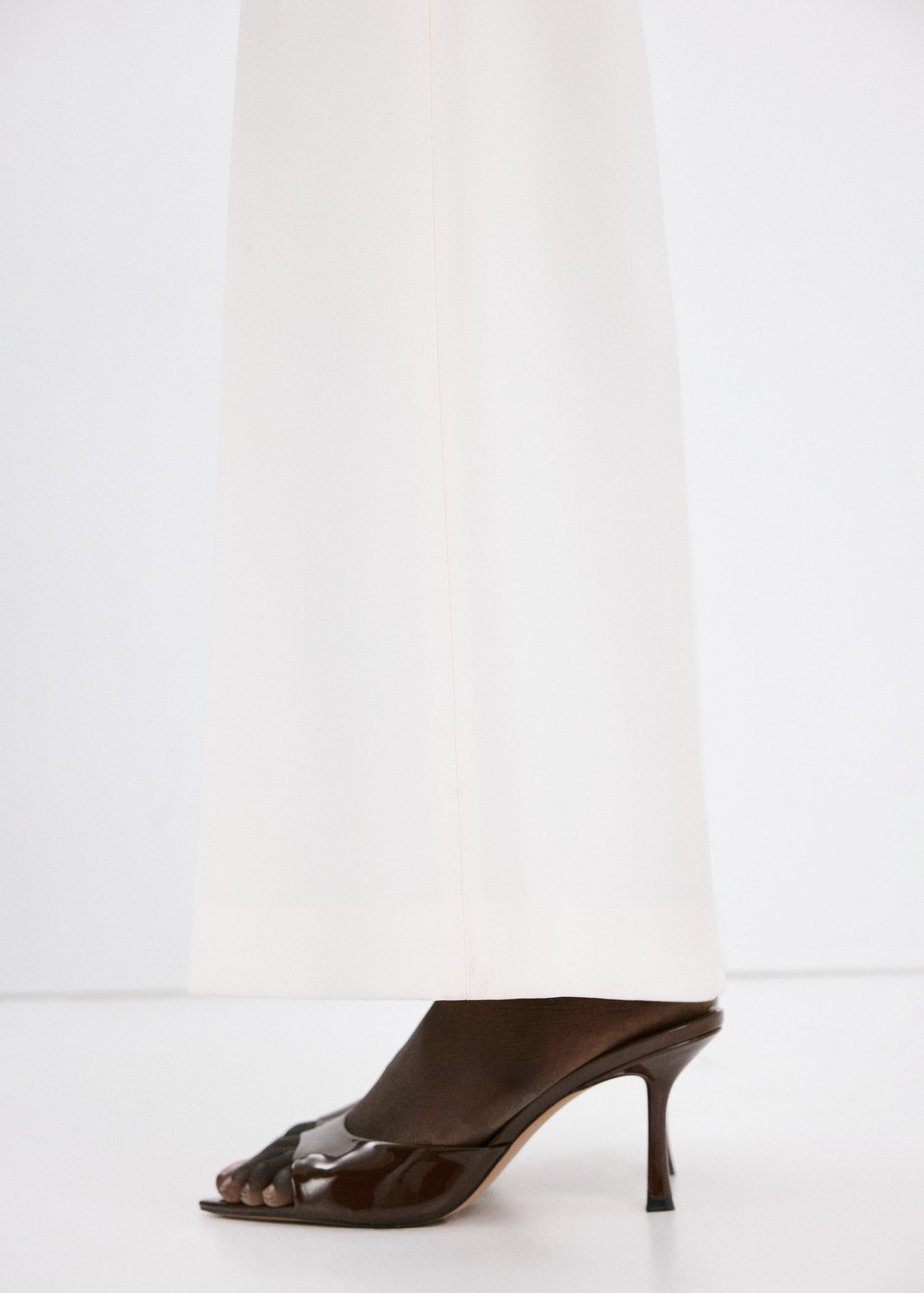 Patent leather high-heeled sandals