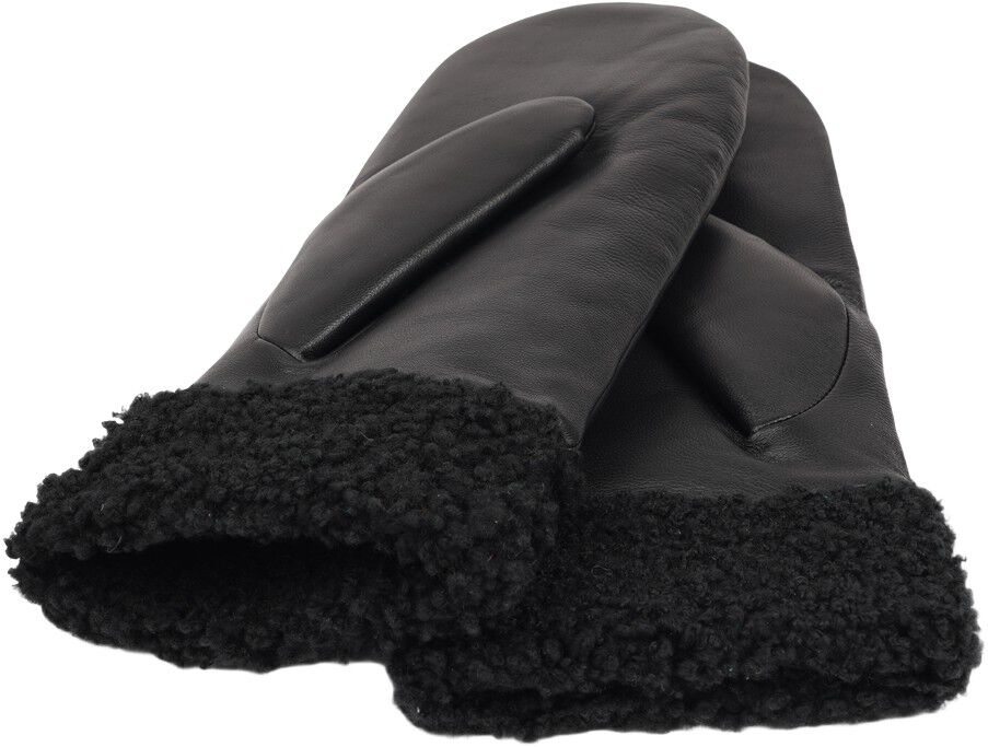MATERA - FEMININE LEATHER MITTENS W/ CURLY SHEARLING