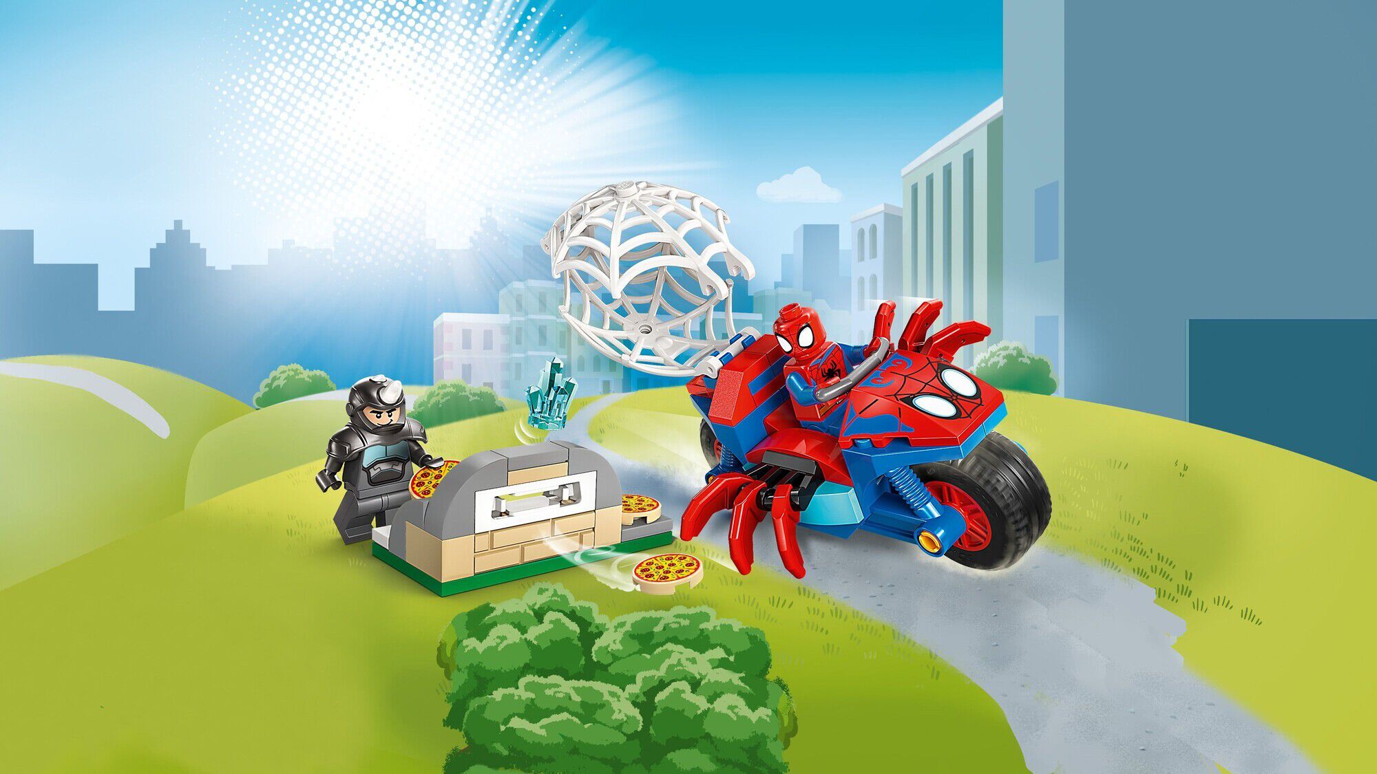 Spidey p&aring; sin motorcykel mod Rhino 11206