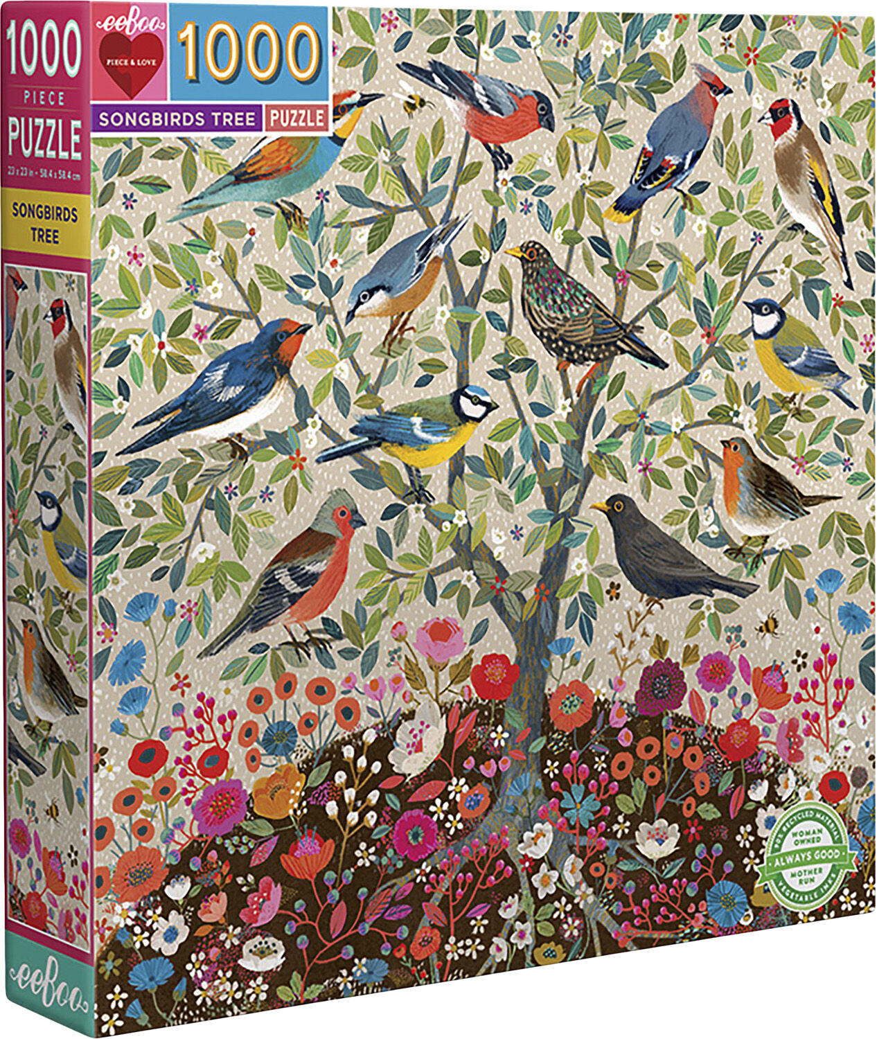 eeBoo - Puslespil 1000 brk - Songbirds Tree