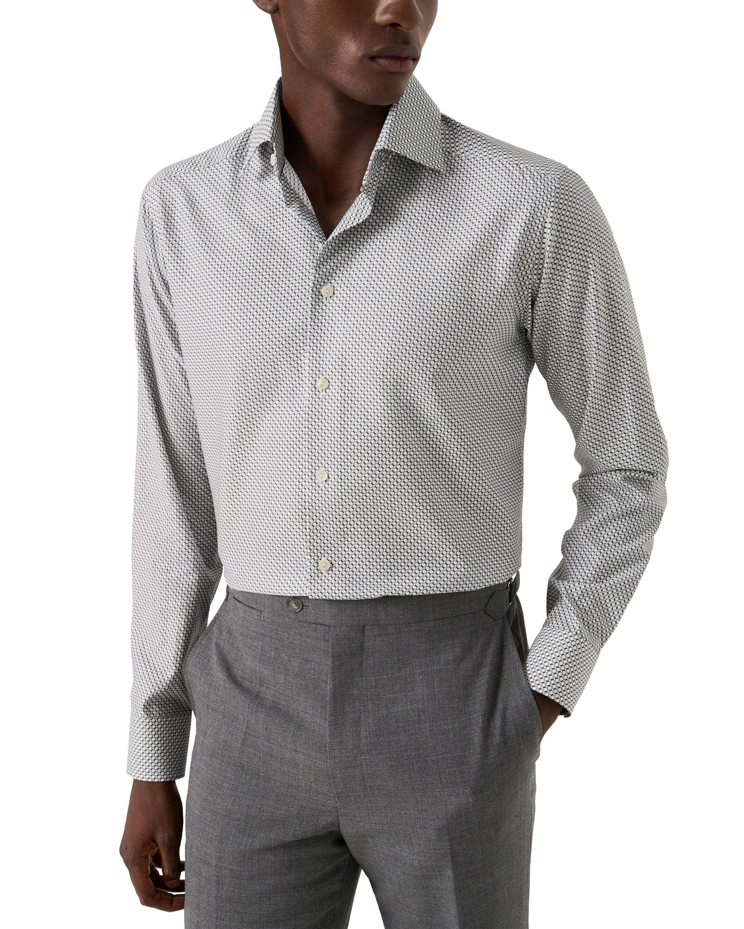Slim Fit Geometric Twill Shirt
