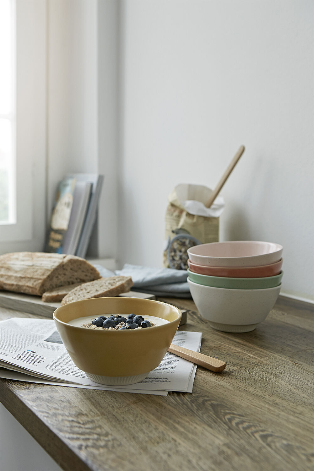 Knabstrup Colorit, sk&aring;l, koral, &Oslash;14 cm