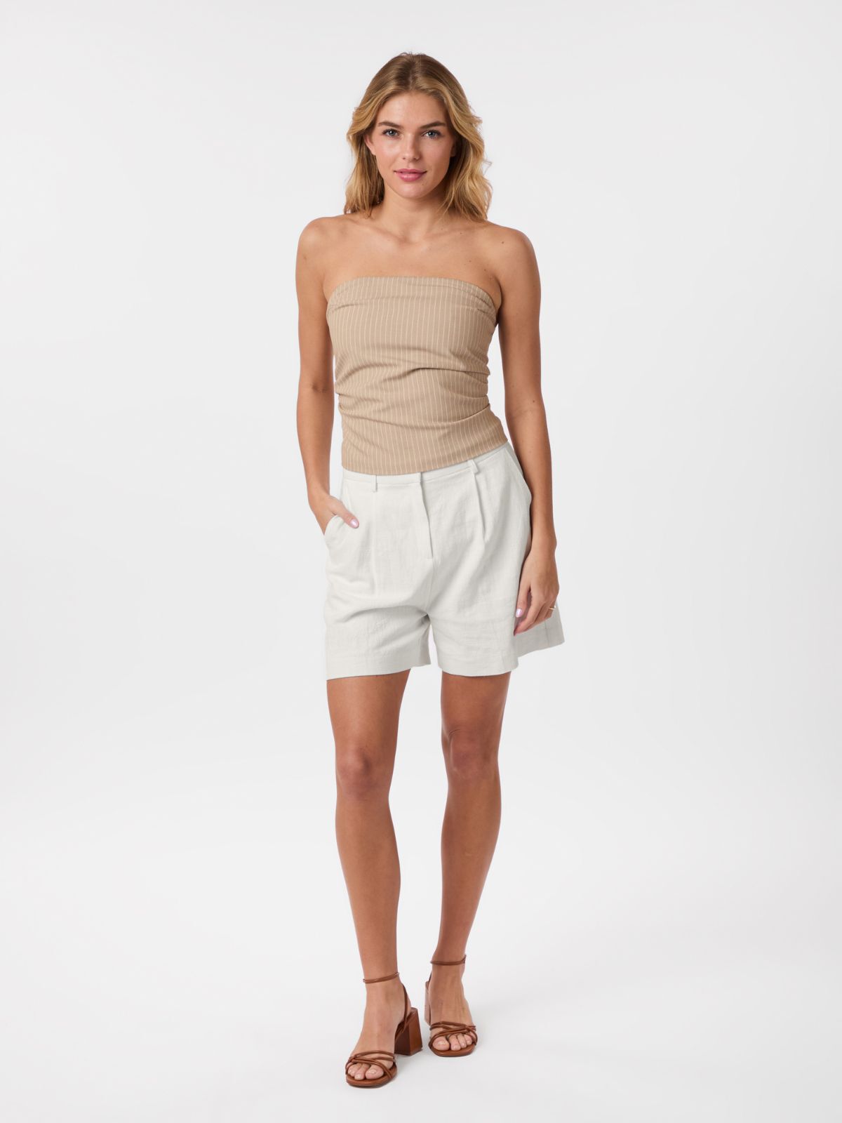 Tyree Melange Pinstripe Top