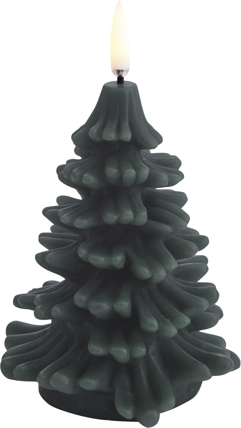 LED candle christmas tree, Pine green, Smooth, 9x12 cm 2/12