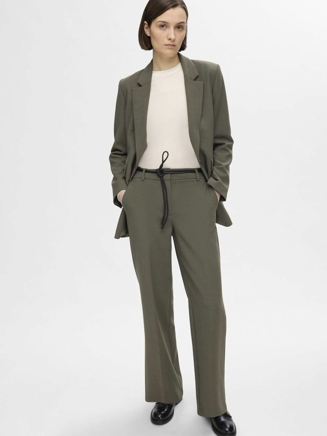 SLFRITA MW WIDE PANT BLACK N NOOS