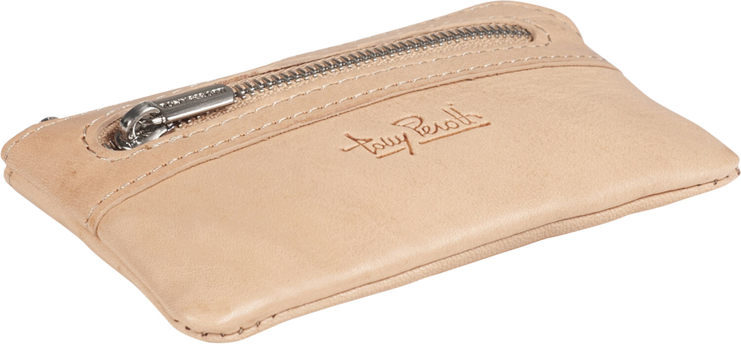 Key pouch with zipper and coin pocket