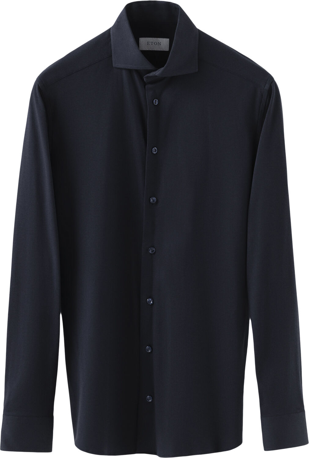 Slim Fit Navy Blue Solid Four-Flex Stretch Shirt