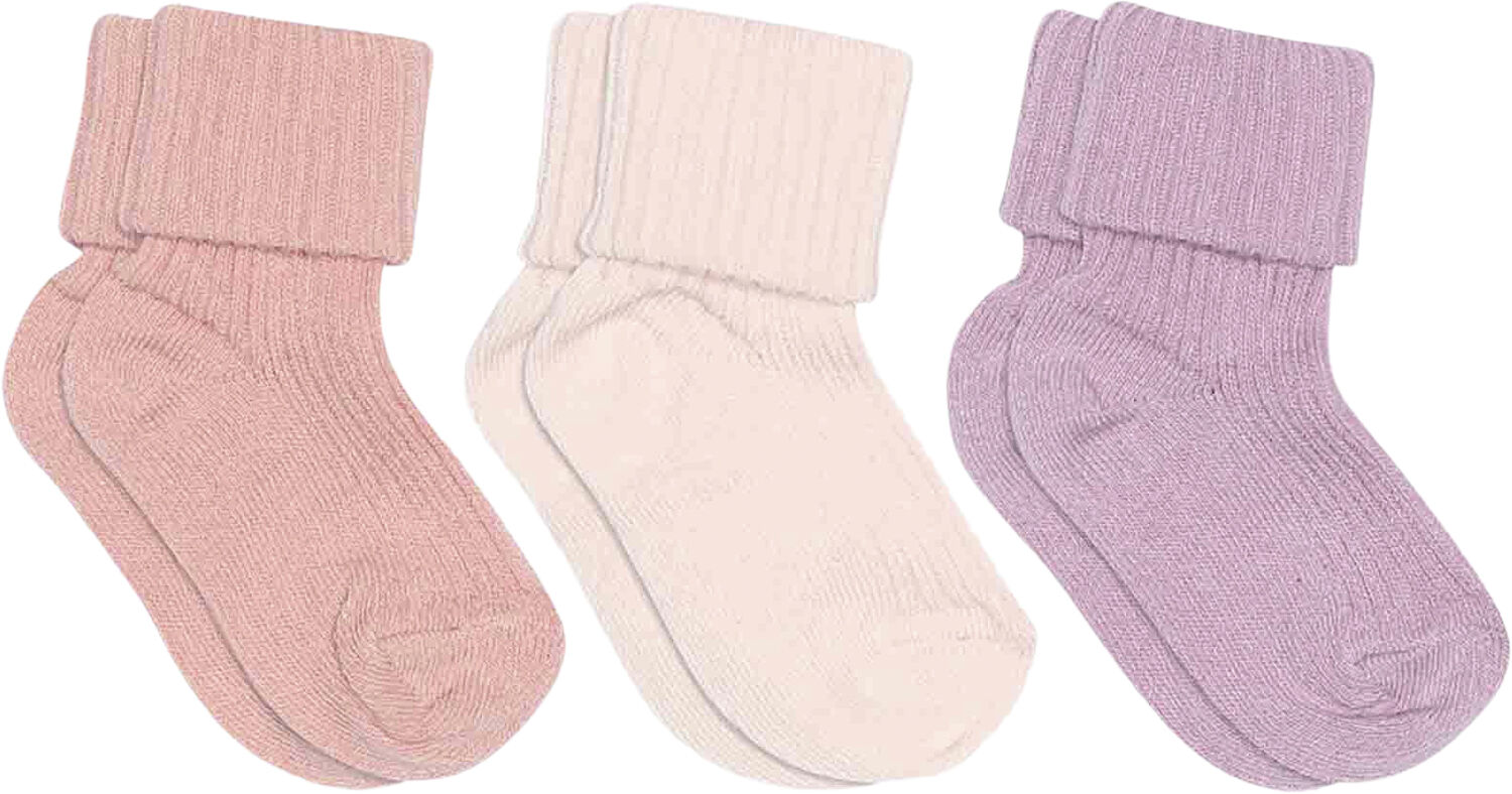 Cotton rib baby socks - 3-pack