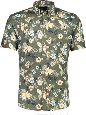 Printed cotton/linen shirt S/S